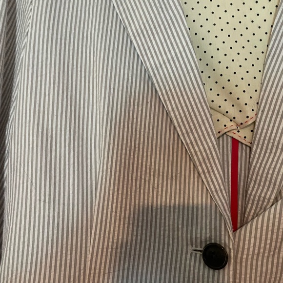 NWT New Merona Women's Size Large Striped One Button Blazer Jacket - Picture 2 of 5